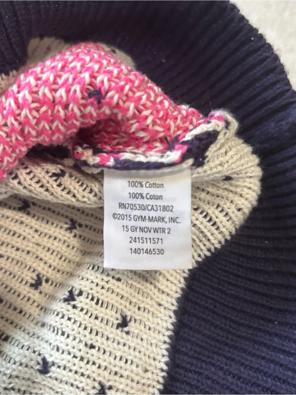 Gymboree Fair Isle Flurry Polar Bear Sweater Dress Girls Size 6 Navy Pink